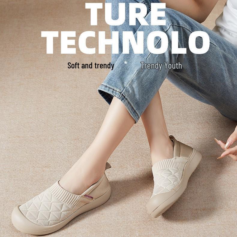 Women's Casual Breathable Slip-On Low-Cut Shoes - Soft Sole, Non-Slip, Closed Heel, Spring/Autumn Style