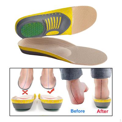 Pair Unisex Orthopedic Flat Foot Shoe Pad Orthotic Gel Insoles Arch Support