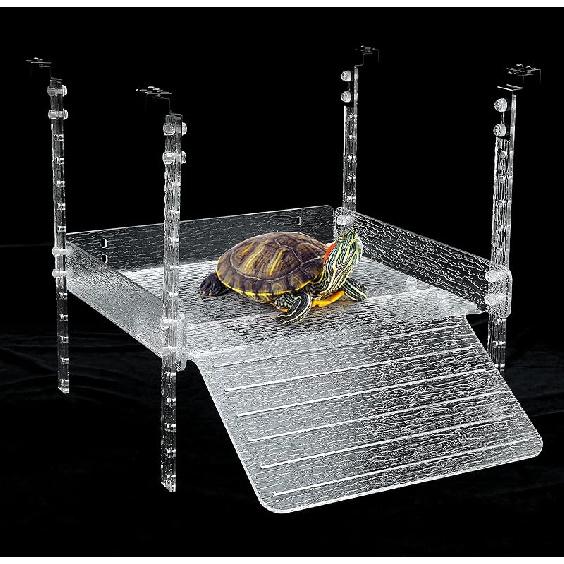 Hanging Turtle Basking Platform for Aquatic Turtles 20 55 Gallon, 40 Gallon Long Tank, Aquatic Reptile Ramp Dock, Turtle Terrace, Turtle Tank W: 12 In