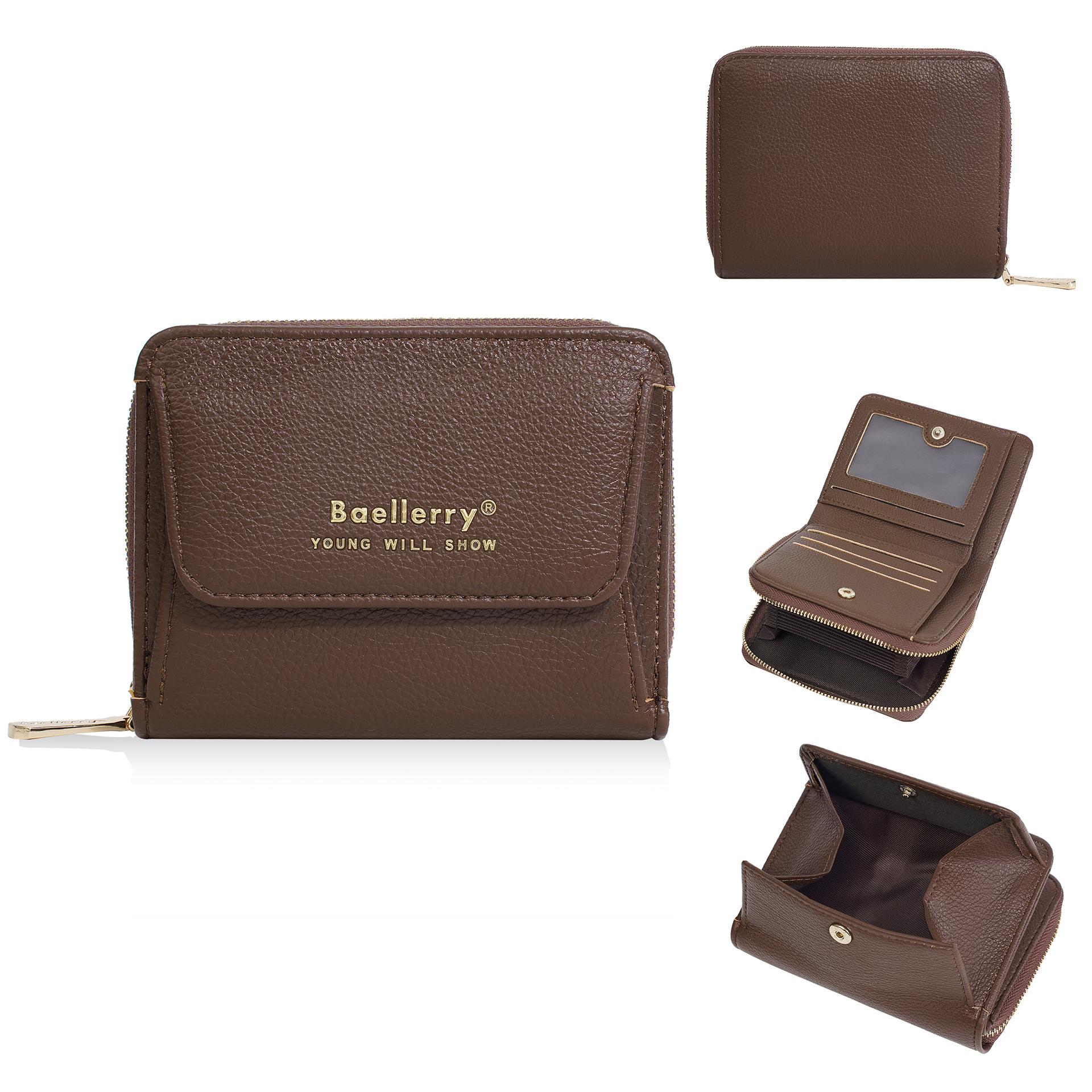 

Женский многофункциональный держатель для карт-аккордеон и кошелек для монет темный кофе