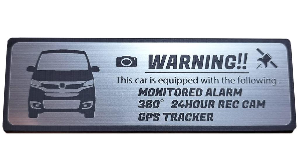 Honami Works First Generation Custom Security Emblem with Dash and GPS Tracker Sticker N-WGN JH1/JH2 24-Hour Surveillance, Cam,