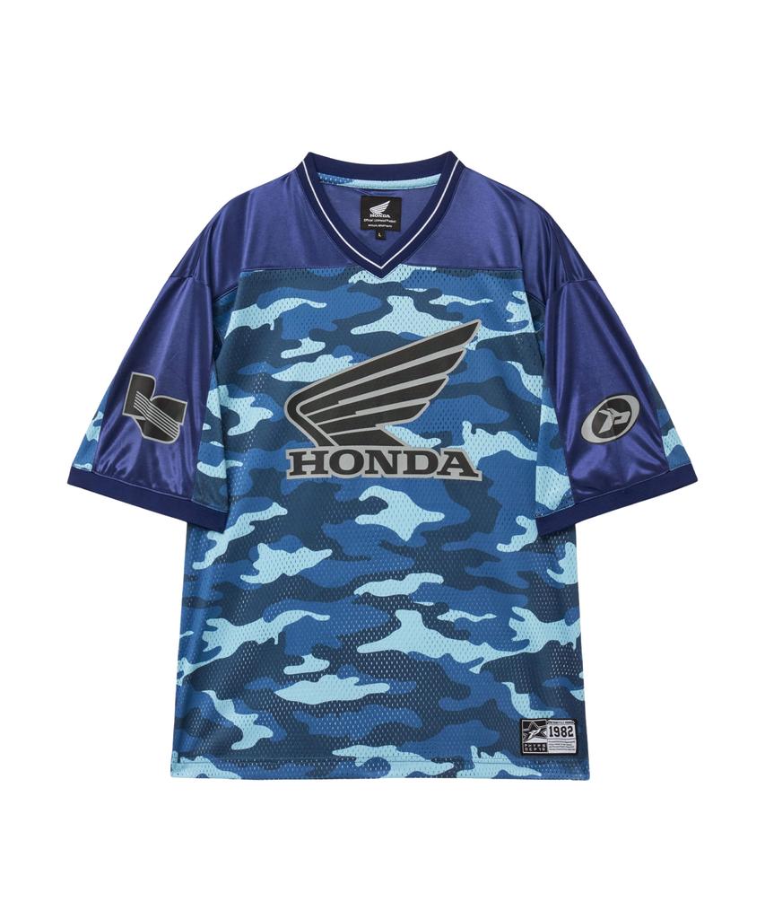 PHYPS MOTORCYCLE Original Wing Logo Camo Mesh T-Shirt Blue