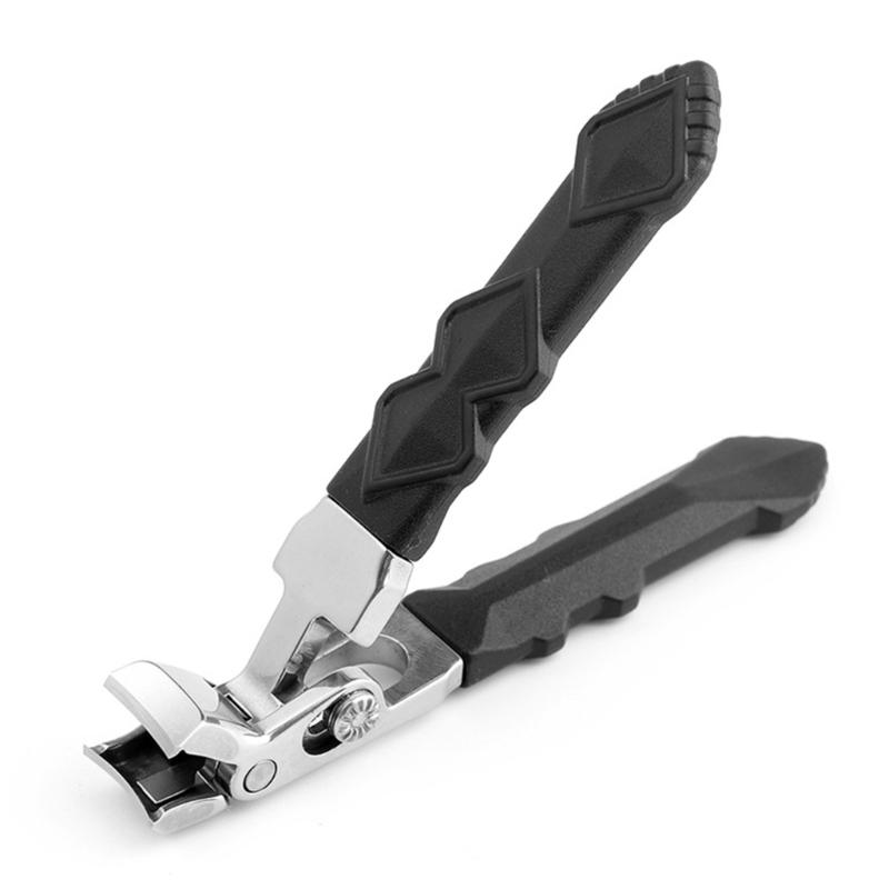 Angled Stainless Steel Nail Clippers with AntiSlip Textured Handle Durability Rustproof Blade for Elderly Users