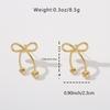 LNCHRAN Bow Heart Copper Stud Earrings for Women