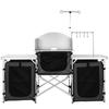 VEVOR Camping Kitchen Table, Folding Outdoor Cooking Table with Storage Carrying Bag, Aluminum Cook Station 3 Cupboard & Detachable Windscreen