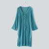 Women's Sleeve Coverups Bikini Hollow Cover Up Lace-up Net Beach Swimsuit Dress