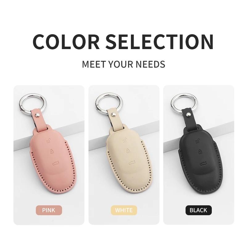 Car Key Cover For Li Lixiang L8 L7 L9  For Leading Ideal One Li Auto Key Fob Holder Keychain Leather Car Key Bag Case Cover