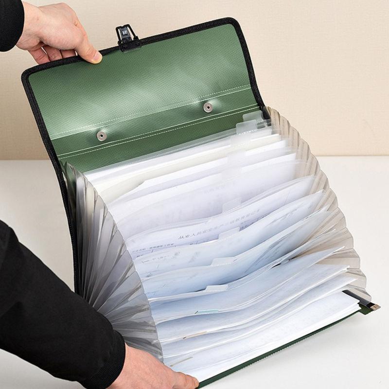 Colorful Expanding File Folder A4 Document Organizer 13 Pockets Portable Paper Storage Holder for Students School Study