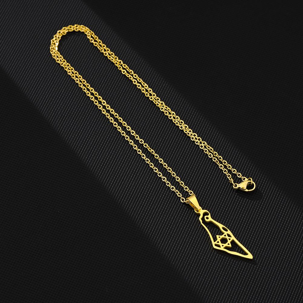 Geometric Ethnic Style Hollow Titanium Steel Israeli Pendant Necklace