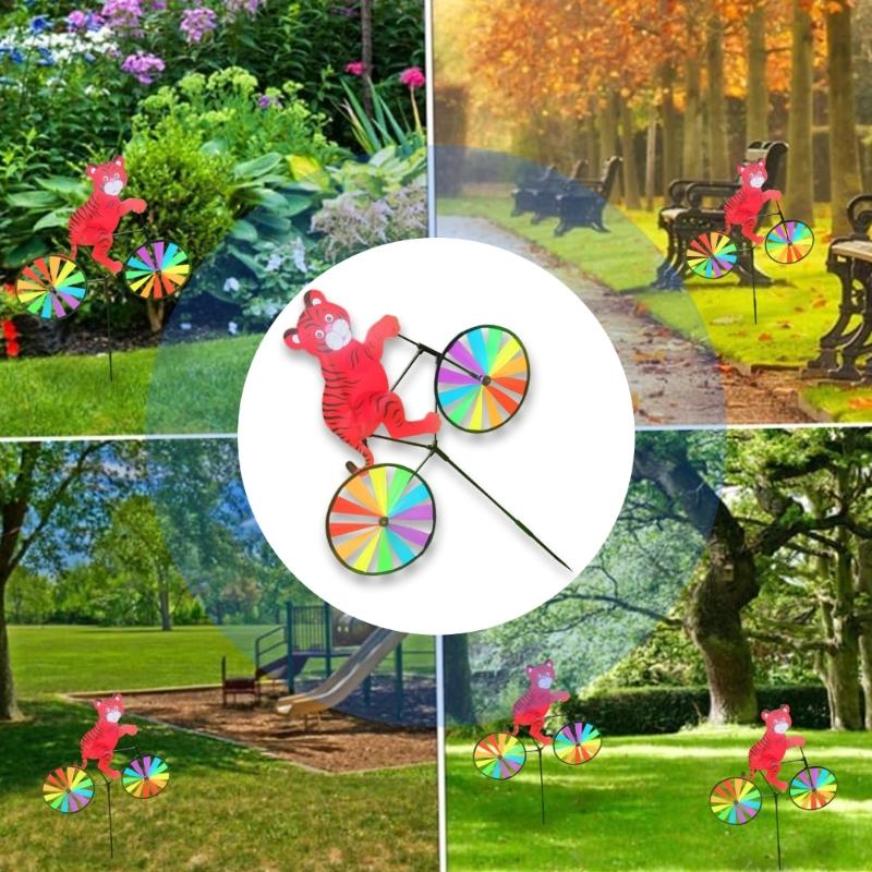 Playful Animal Cycling Windmill Toy Featuring Vibrant Color And Weather Resistant Fabric