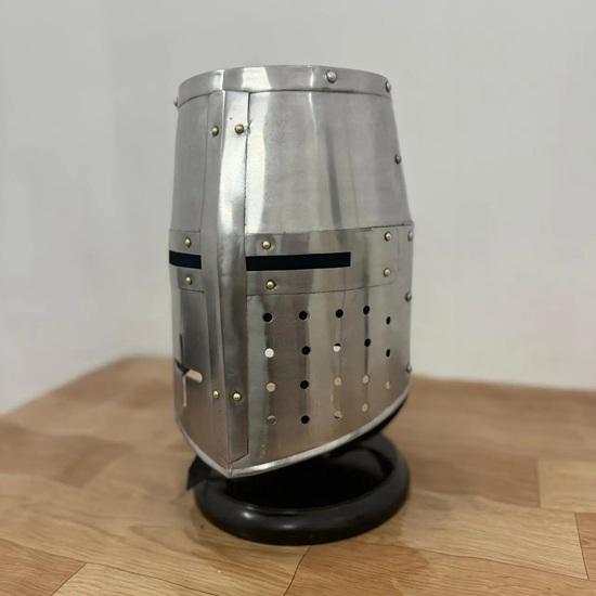 Templar Crusader Knight Helmet 18 Gauge Steel Ren-faire Costume Larp Decorative Item Halloween Christmas Gift