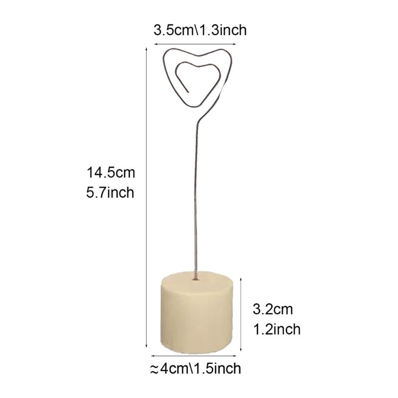 20Pcs Table Number Holders Wood Base Wedding Table Number Stands Picture Memos Note Photo Clip Holders for Weding Party