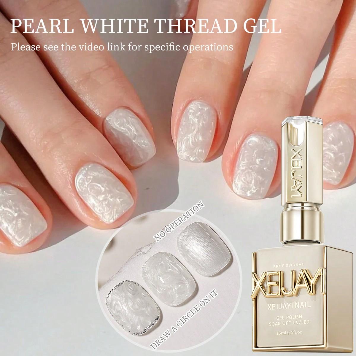 

1PC 15ML Pearl White Gel Nail Polish Long-Lasting UV/LED Soak Off Gel, For Women And Suitable For DIY Home Nail Salon белый