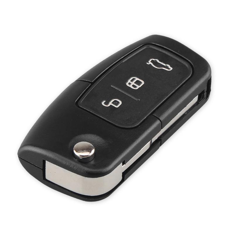 Coque de clé KEYYOU pour Ford Focus Fiesta C Max Ka 3 Boutons Flip Pliante Lame non coupée Télécommande Voiture Clé vierge Étui Housse