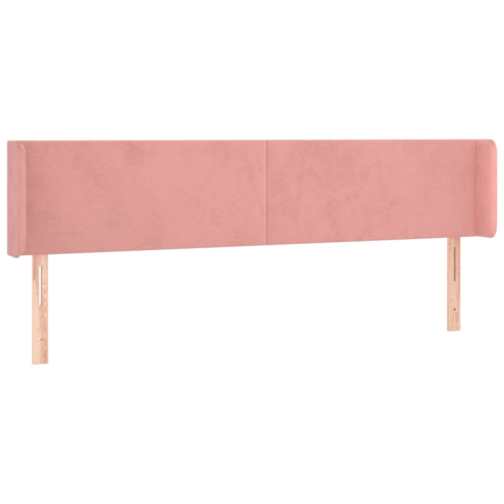 Headboard with Ears Pink 163x16x78 88 Cm Velvet