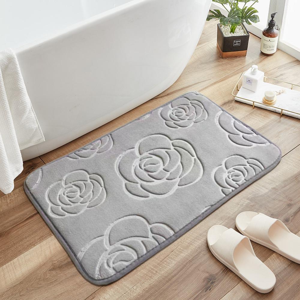 Thickening Bathroom Cashmere Mat Bath Non-slip Carpets In Wash Basin Bathtub  Floor Rug Shower Room Doormat Memory Foam 3D Pad