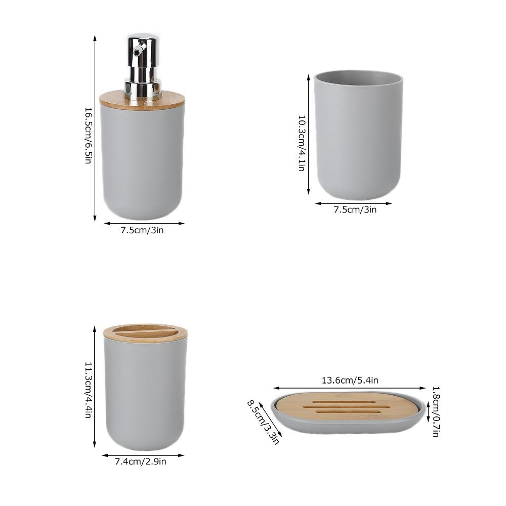 4-Piece Bathroom Accessory Set Black White Gray Bathroom Supplies Set Home Hotel Dormitory серый