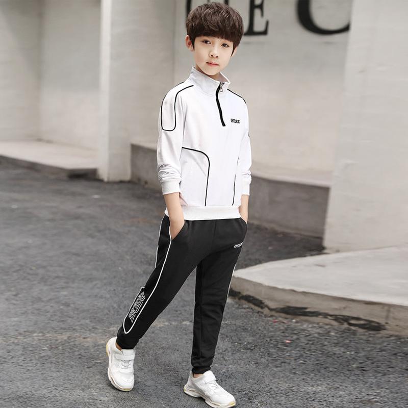 Spring Autumn Teenager Boys Clothing Sets Child Fashion Letter Sweatshirt + Pants Kids Tracksuit