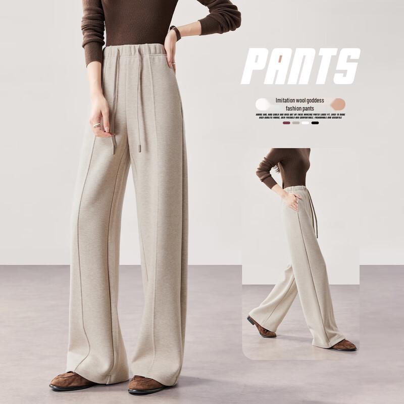 HSTYLE Women's Flowy High-Waisted Wide-Leg Pants