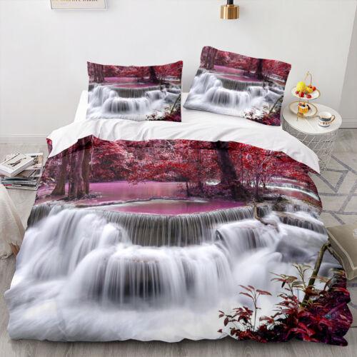 Skogslandskap Påslakan Quilt Cover Sängkläder Set Örngott Enkel Dubbel King Art