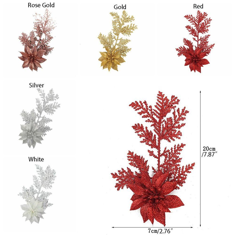 Handcraft Pine Leaves Christmas Flowers Hanging Xmas Decorative Flowers Party Supplies