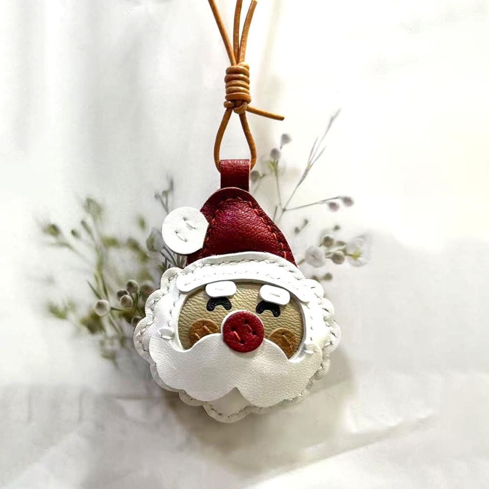 Cow Leather Christmas A Happy Family Pendant Snowman Deer Penguin Family Hanging Bag Charm Ornament Blessing Bags Accessories