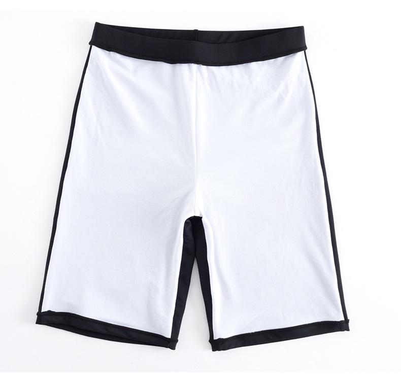 Plus Size Women's Sporty Quick-Dry Two-Piece Swimsuit with Slimming Tummy Concealing Capri Pants.
