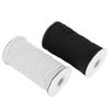 Gummiband Flaches Nähseil Kordel Schnur DIY Ärmel Maskenherstellung Hochelastisch 100 Yard Rolle(Schwarz-Weiss )