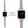 For Apple Watch Series 10 42mm/9 8 7 41mm/6 5 4 SE SE (2022) SE (2023) 40mm/3 2 1 38mm Smart Watch Metal Strap Rhinestone Decor Replacement Wristband