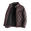 PU Leather Cotton Jacket Men's Winter Thick Down Cotton Jacket Korean Version Youth Motorcycle Leather Jacket Winter Clothing