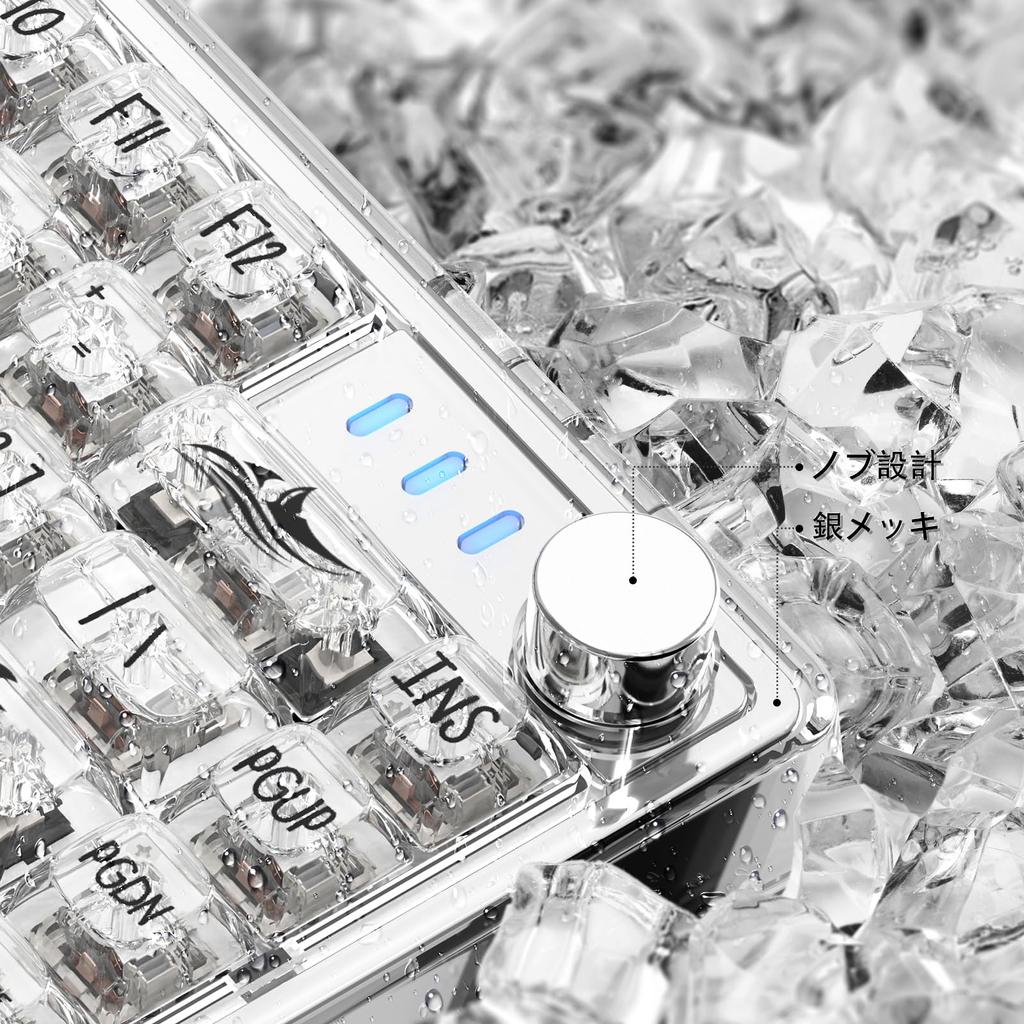 x ATTACK SHARK K75 Wired Gaming Keyboard White Axis Transparent Keyboard Mechanical Hot Swap 81 Key Keyboard Transparent Keycap Cute Keyboard No