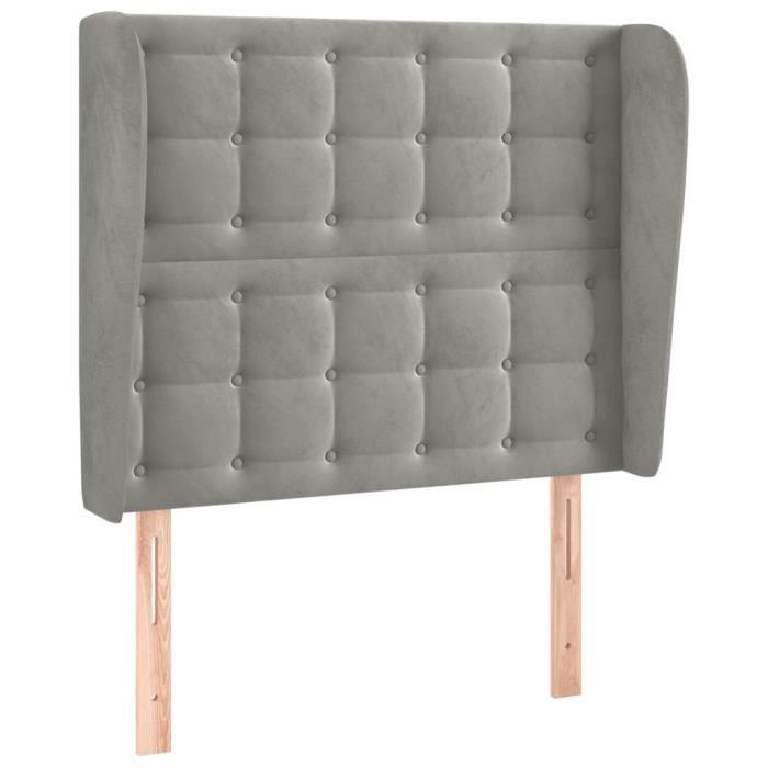 VidaXL Headboard with Ears Light Grey 93x23x118-128 Cm Velvet3118426