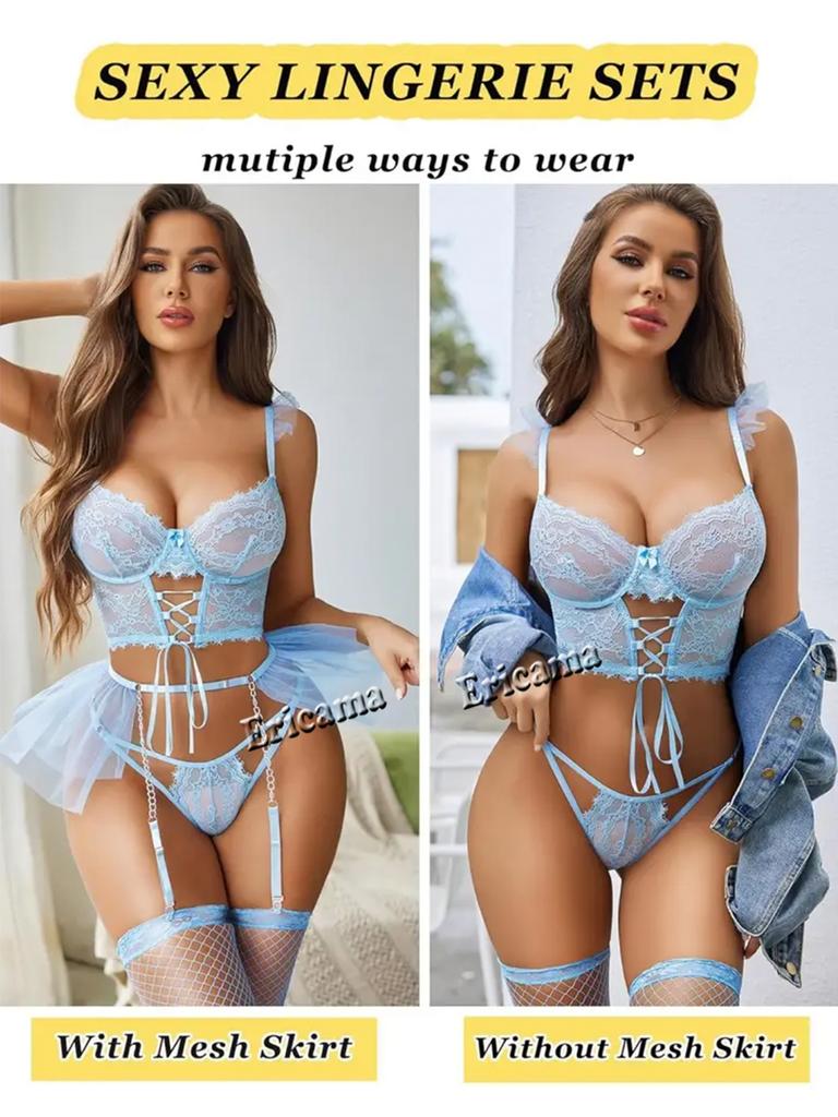 Multi-style Sexy Lingerie Set For Women Erotic Bra set Sexy Panties Garter Push Up Underwear For Women's Flower Underwear Set