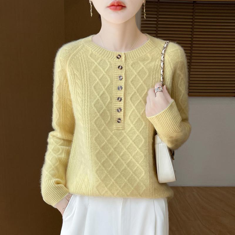 Women Sweater 100% Wool MODERN NEW SAGA O-neck Knit Pullover Thick Winter Jumpers Female Knit Tops