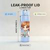 1PC Cute Girl Doctor Cartoon 750ml Color Plastic Sports Water Bottle Leakproof Flip Straw Lid Suitable for Sports Office Home Use