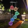 Solar-Powered LED Moroccan Mirror Ball Wind Chime Light