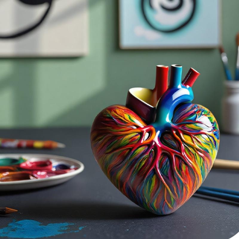 Heart Shape Silicone Craft Moulds Reusable Handmade Tool Silicone Texture for Making Resin Planter Holiday Decorations