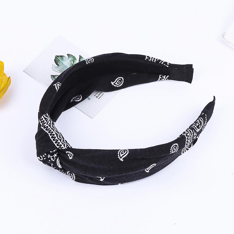 Bohemian Style Wide Knotted Fabric Headband for Women