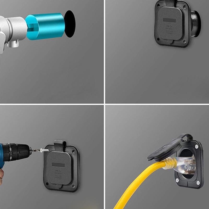 Heavy Duty Outdoor Electrical Extension Cord with Weatherproof US Plugs Strong Nylon Extension Cable for Camping