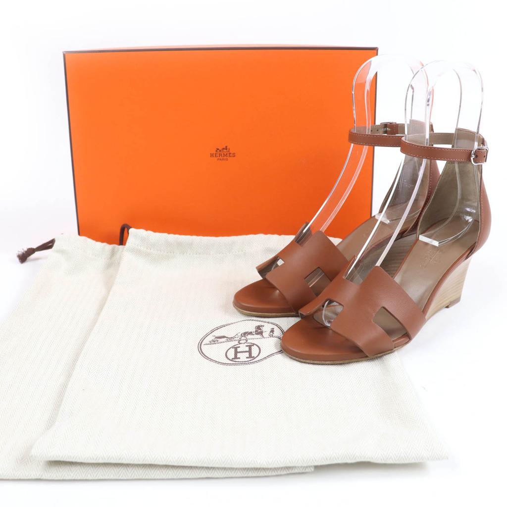 HERMES Sandals legend Ankle strap Calf leather Women 34 Used
