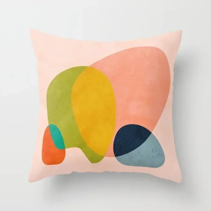 Nordic Morandi Geometric Abstract Rainbow Decorative Home Pillowcase Cushion Cover