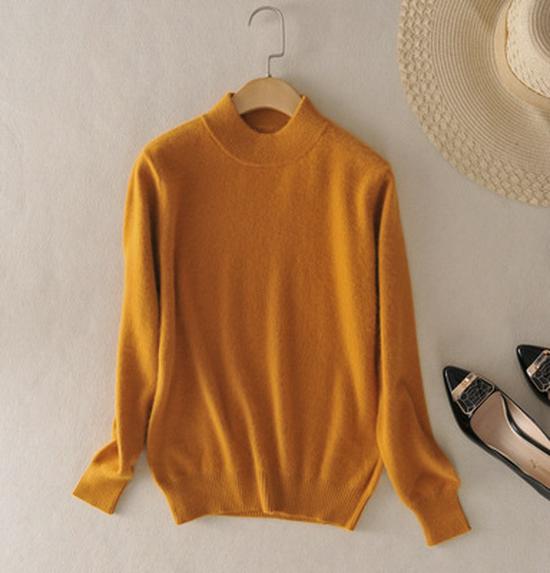 Women's Half-High Collar Spring/Autumn Knit Sweater Pullover