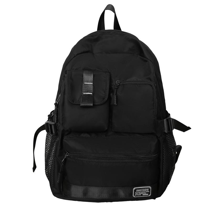 

New backpack backpack large capacity travel bag boys computer bag junior high school student leisure travel schoolbag чорний