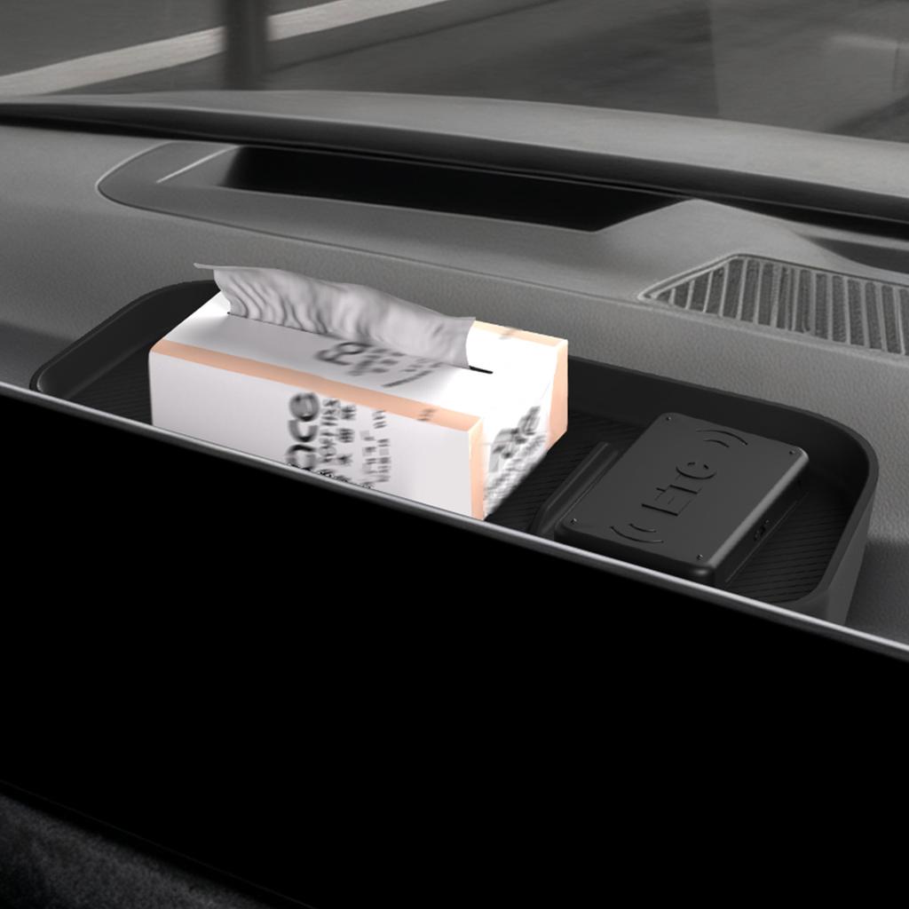 for KIA EV3 2025 2025 Dashboard Tray Organizer Display Screen Rear Storage Box Silicone Car Interior Accessories Black