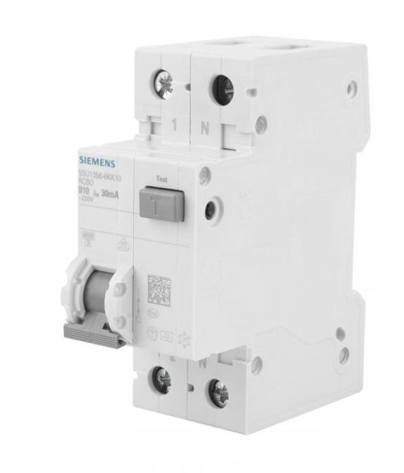 Differential Circuit Breaker 2P 10A B 0.03A Type A 6Ka 5Su1356-6Kk10