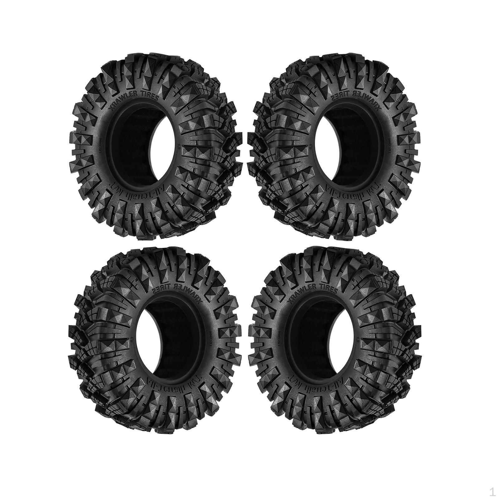 

4x RC Crawler Tires, Wheel Tyre 1:10 Replacement Parts, Rubber Tires for Axial SCX10 II
