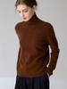 Women's High Neck Loose-Fit Cashmere Sweater - Soft, Slimming, Solid Color, Fluffy Knit Pullover Base Layer.