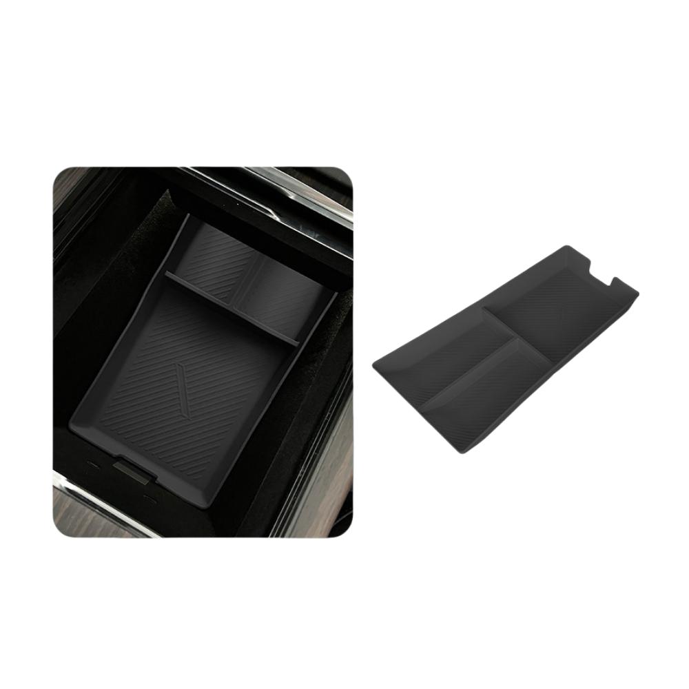 For Model S X 2025 2025 2025 Center Console Lower Tray Armrest Box Underlay Back Row Seats Storage Tank Pad Storage Box Pad