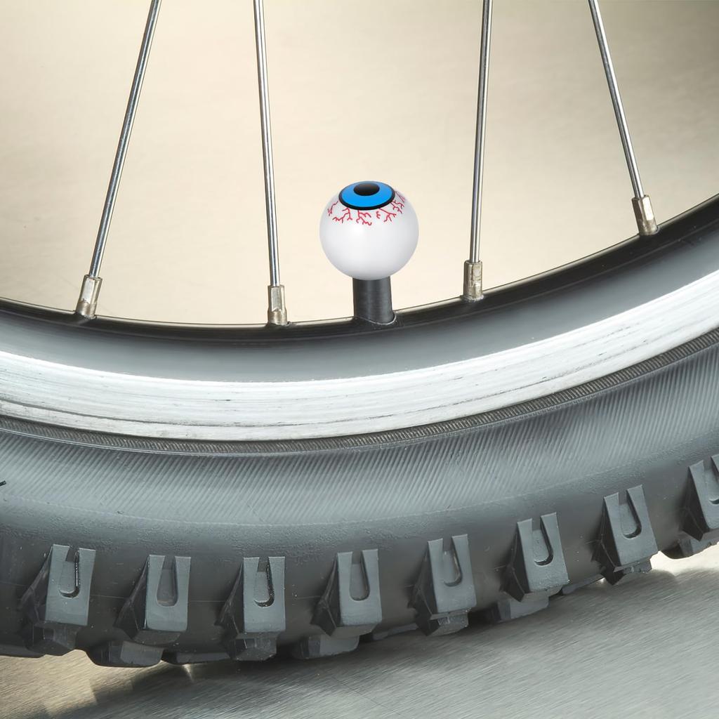 BELLIFFY 12PCS Bicycle Valve Eyeball Tire Valve Caps Eyeball Valve Caps Fluorescent Valve Stem