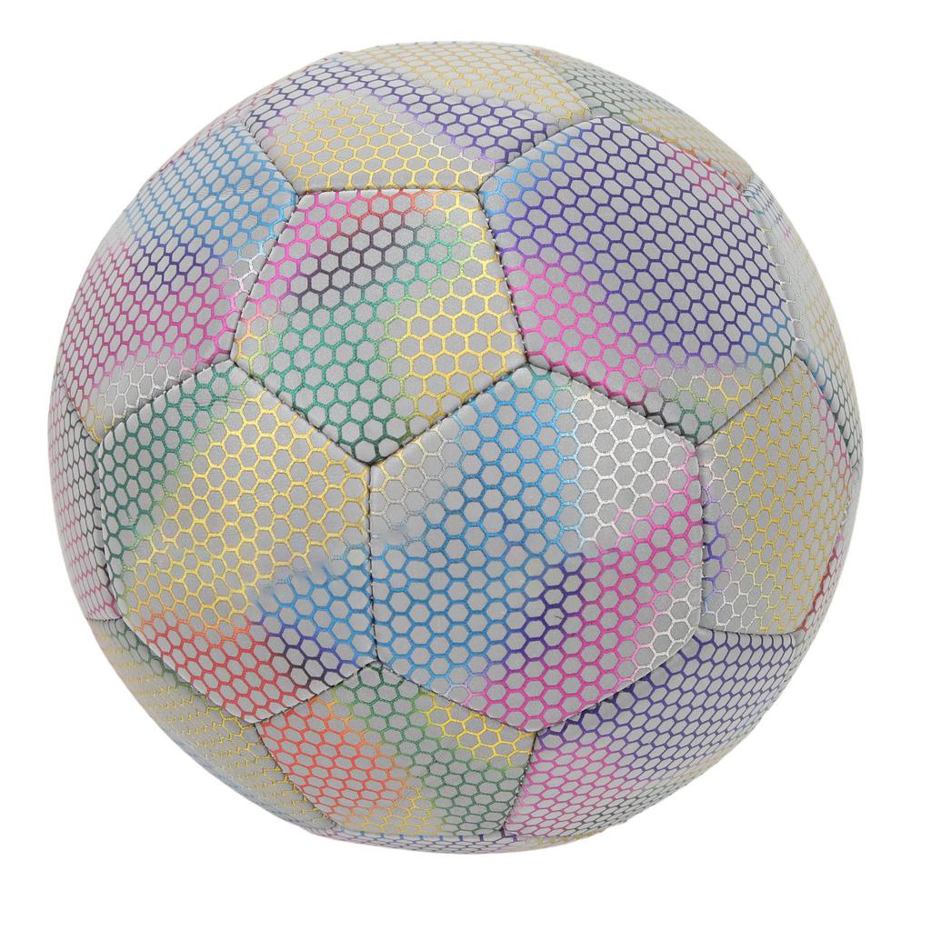 Soccer Ball PU Size 5 Light Color Reflective Glowing Soccer Ball for Night Games Training